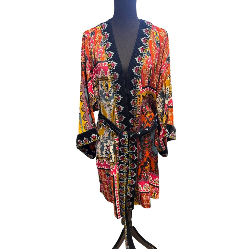 Anthropologie Zadie FloralVelvet Robe/Kimono With Pockets Size XS/S 🌼